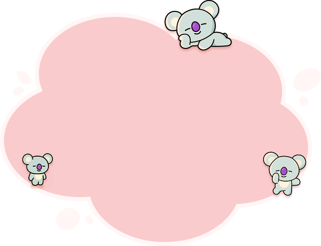 A cloud-looking bubble that contains the main text of the page.