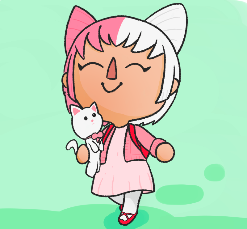 Sketch of one of my previous Animal Crossing Pocket Camp avatars.