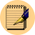 Link to Blog. The image is an old Windows icon of Notepad.