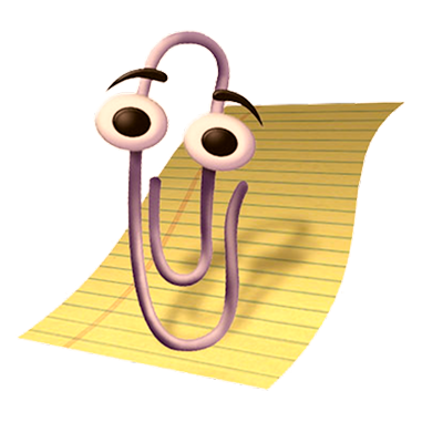 Decorative image of Clippy, the assistant from older Windows versions.