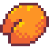 Button to open a Fortune Cookie. The image is a fortune cookie drawn in pixel art.