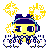 Link to the Tamagotchi Uni Photobooth. The image is Mametchi wearing accessories.