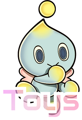 Link to Toys. The image presents a chao dancing. Atop of them there's a text that reads 'Toys'.
