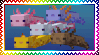 Link to the creator. It's an animated GIF of the five-colored axolots from Minecraft swimming together.