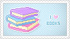 Link to the creator. The image is a stamp that reads 'I love books'