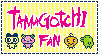 Link to where I found it. It's a stamp that reads 'Tamagotchi Fan' with some small pixel art tamas: Mametchi, Memetchi and Kuchipatchi.